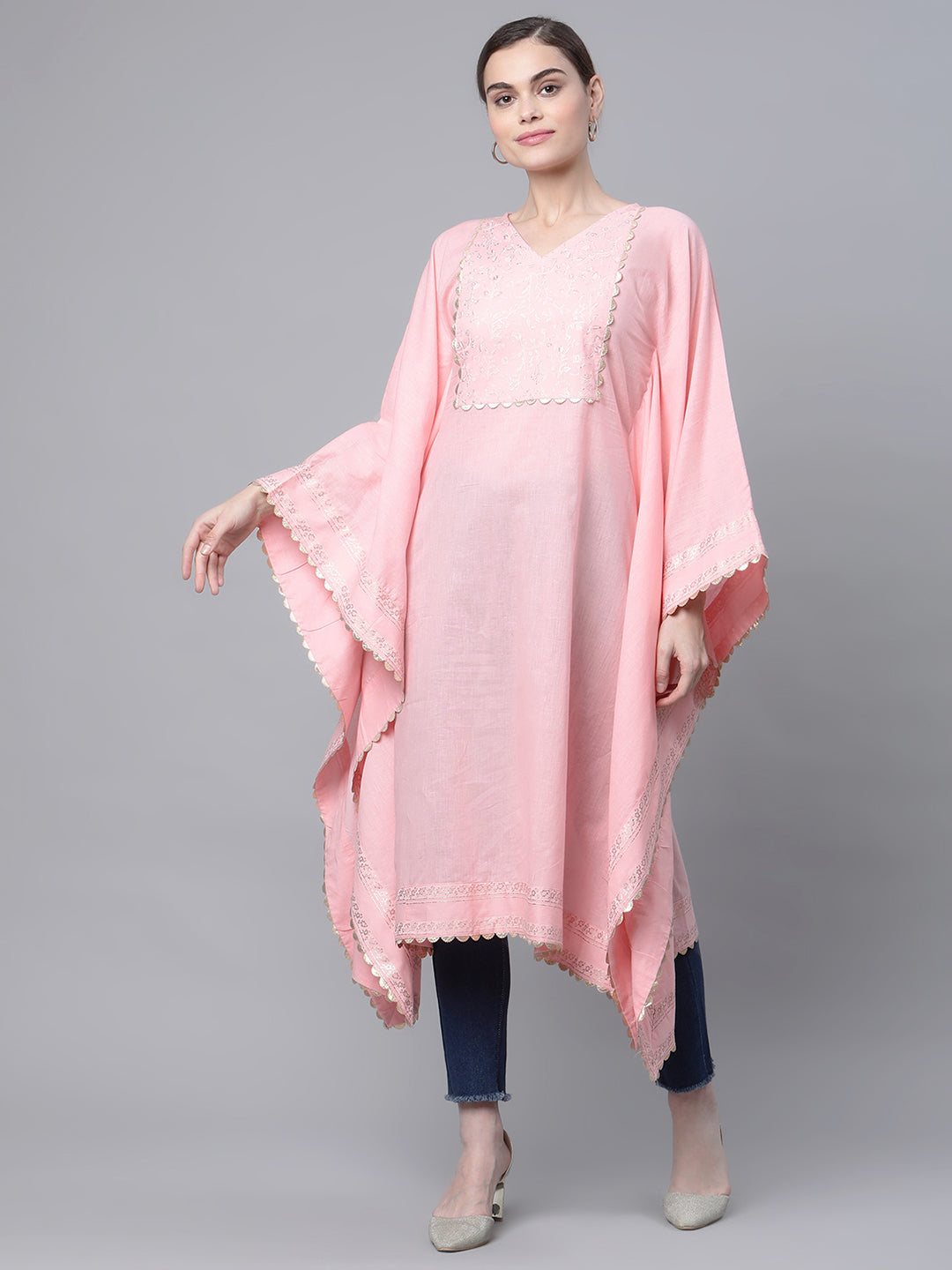 Pink Cotton Kaftan Dress: Stylish Kaftans for Women Online