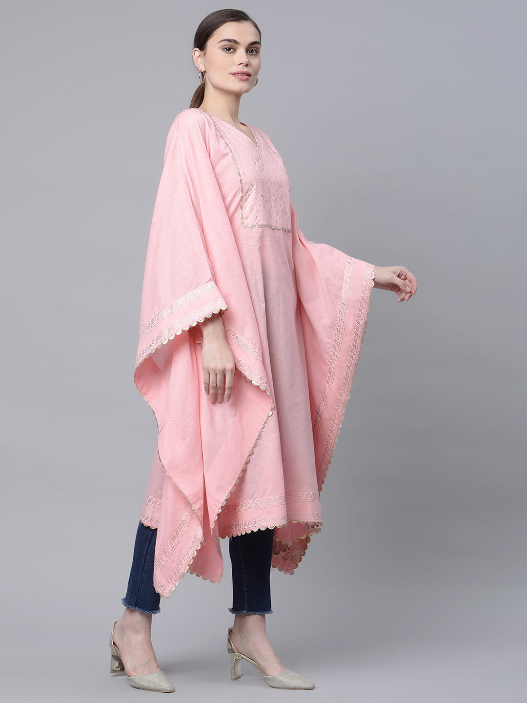 Pink Cotton Kaftan Dress: Stylish Kaftans for Women Online