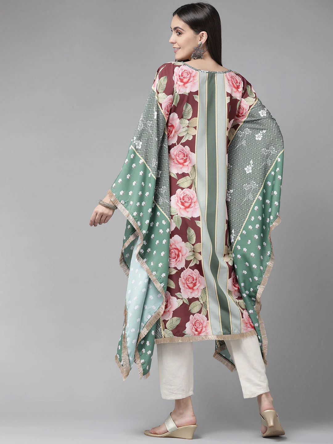 Floral Printed Kaftan Kurta: Women's Resort Wear Kaftans