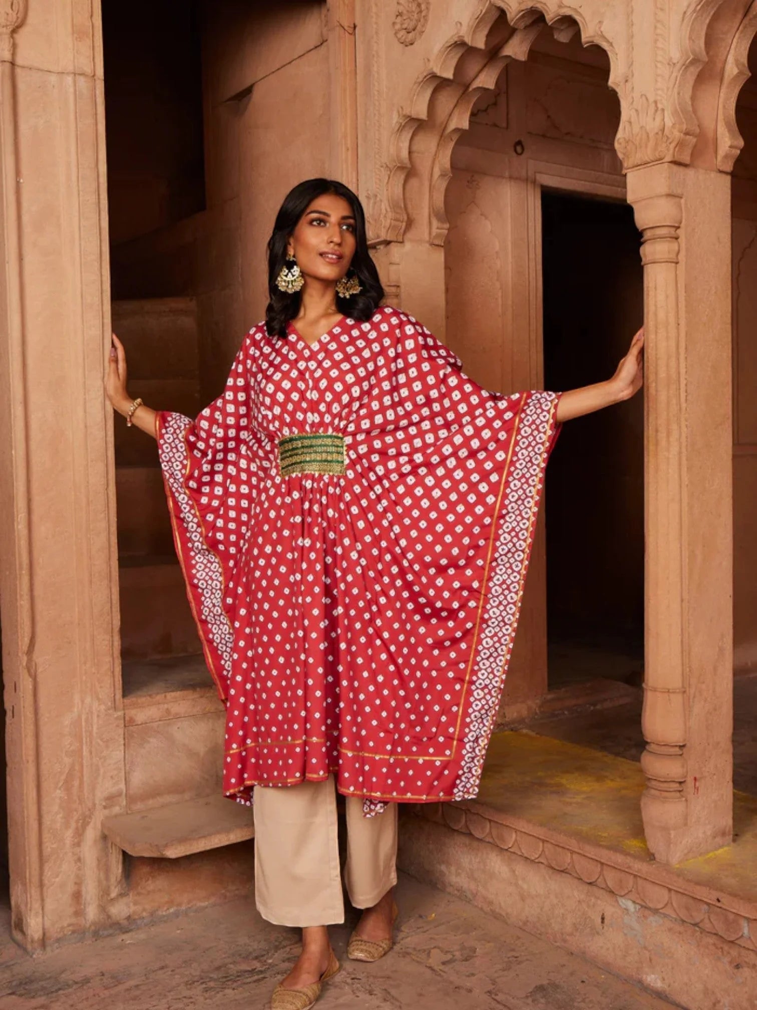 Maroon Printed Kaftan: Stylish Kaftans & Women's Kaftan Dresses