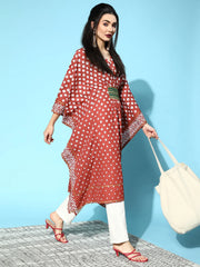 Maroon Digital Printed Kaftan Kurta-AHKFCRDP-6041-FF