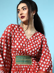 Maroon Digital Printed Kaftan Kurta-AHKFCRDP-6041-FF