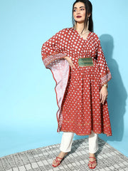 Maroon Digital Printed Kaftan Kurta-AHKFCRDP-6041-FF