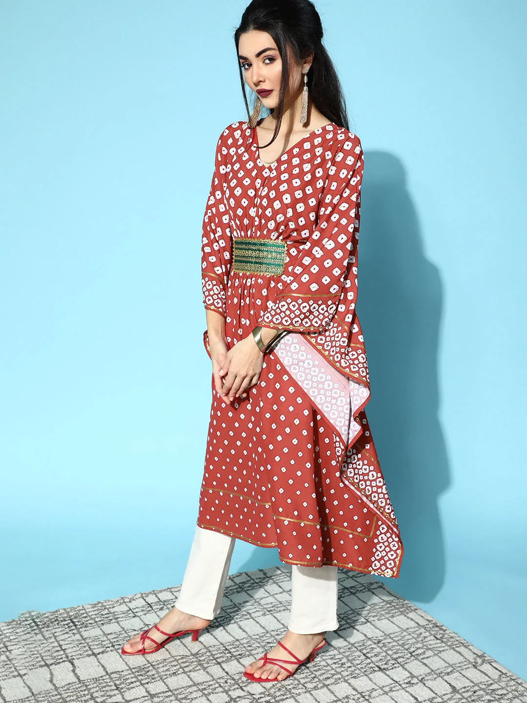 Maroon Printed Kaftan: Stylish Kaftans & Women's Kaftan Dresses