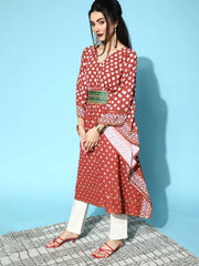 Maroon Digital Printed Kaftan Kurta-AHKFCRDP-6041-FF