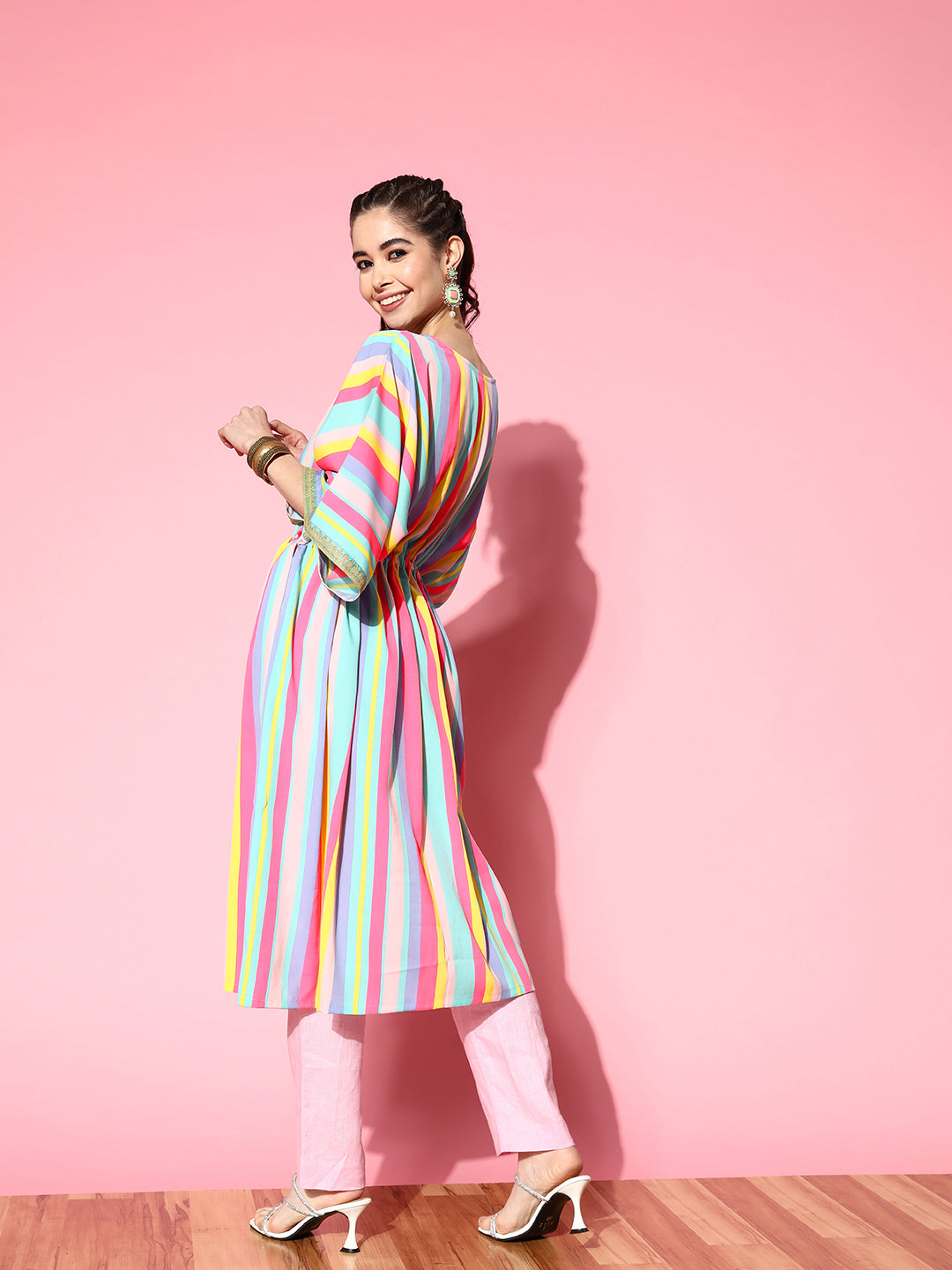 Candy Stripes Kaftan Kurta - Stylish Kaftans & Women's Dresses