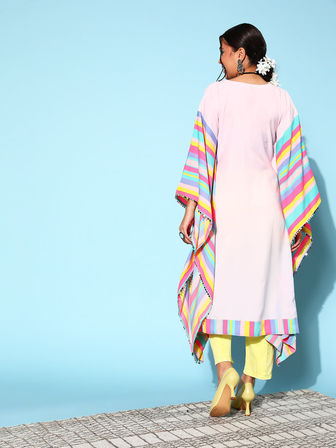 Pink Floral Vacation Kaftan - Women's Resort Wear Kaftans