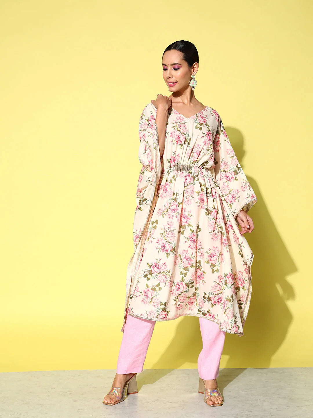 Floral Kaftan Kurta for Women | Designer Indian Kurtas