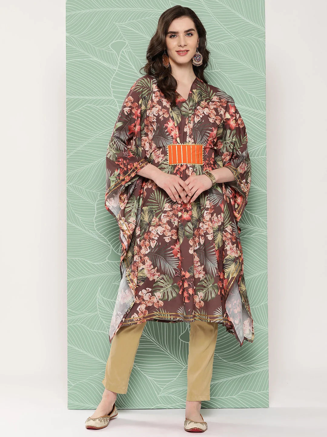 Floral Printed Kaftan Kurta | Stylish Kaftans for Women