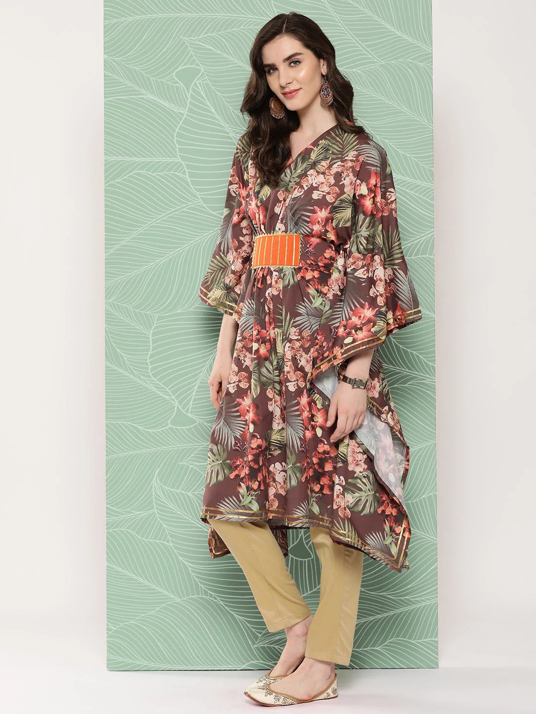 Floral Printed Kaftan Kurta | Stylish Kaftans for Women