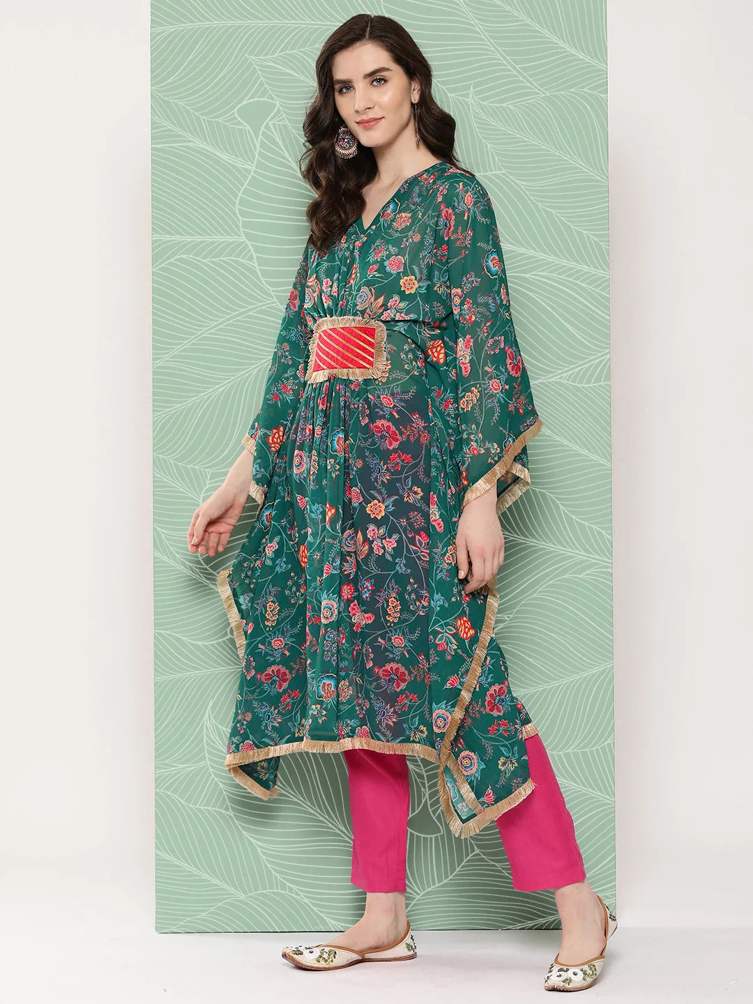 Women's Floral Printed Georgette Kaftan | Stylish Kaftans
