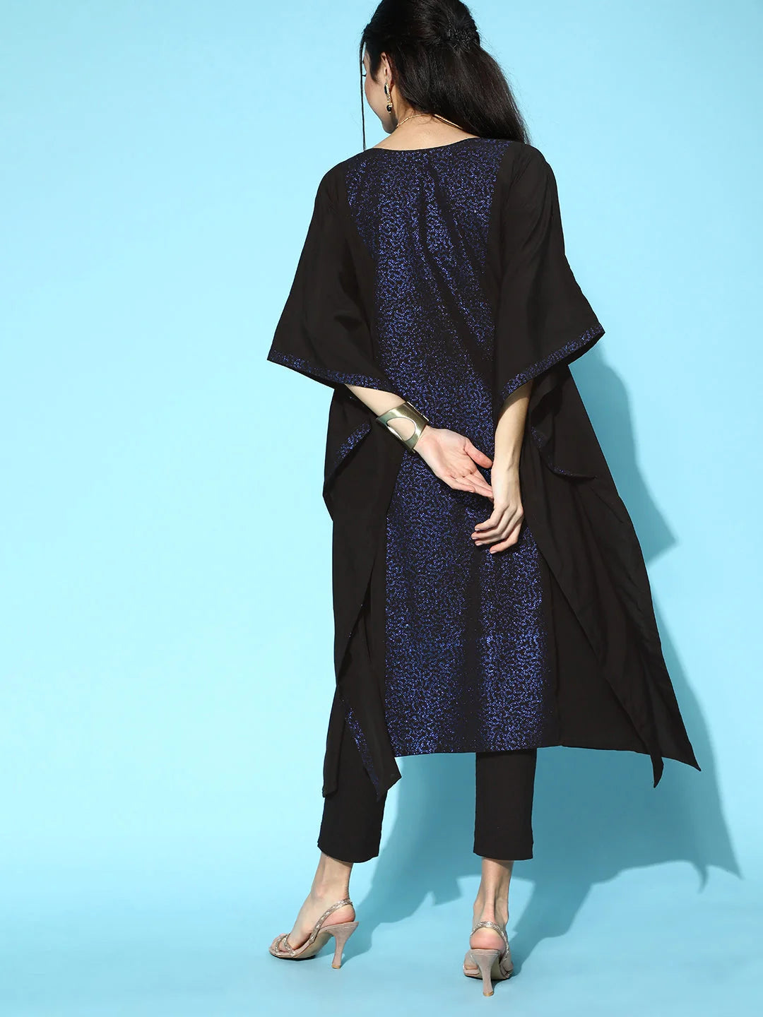 Black Glitter Printed Kaftan | Stylish Kaftans for Women