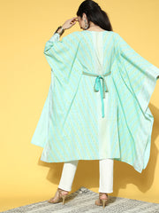 Sea Green Printed Kaftan Kurta-AHKFCRPG-6039-FF