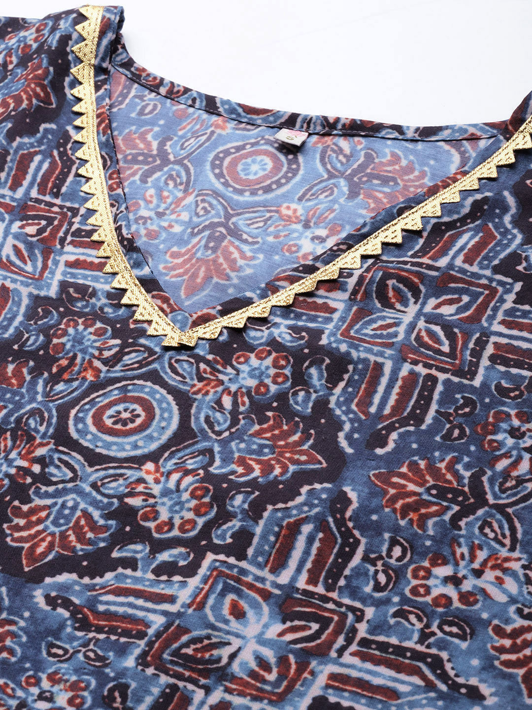 Navy Floral Kaftan Kurta: Stylish Women's Kaftan Dresses