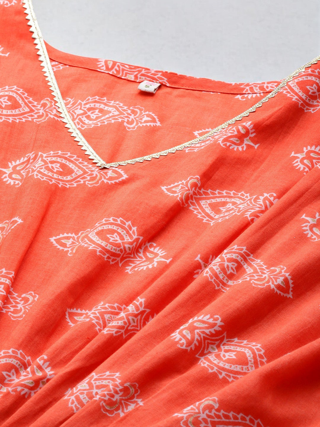 Ahalyaa Women Ethnic Motifs Printed Regular Pure Cotton Kurta with Palazzos