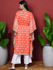 Ahalyaa Women Ethnic Motifs Printed Regular Pure Cotton Kurta with Palazzos