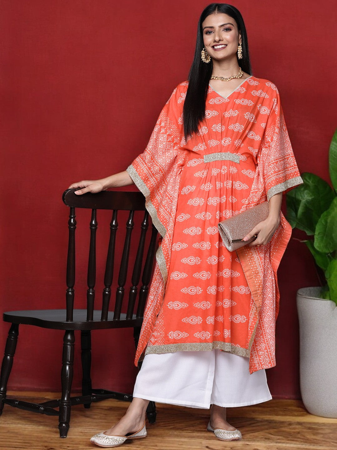 Ahalyaa Women Ethnic Motifs Printed Regular Pure Cotton Kurta with Palazzos