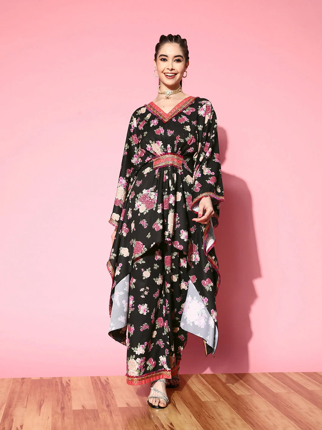 Rayon Floral Kurta Palazzo Set - Colorful Women's Style