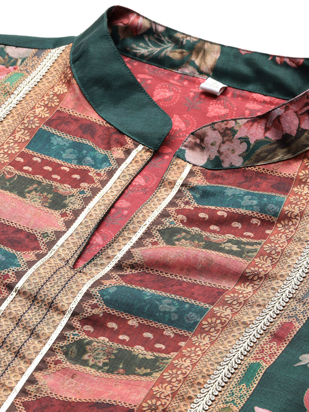 Women's Printed Ethnic Green Kurtas for Every Occasion-AHKUCNDP-1157