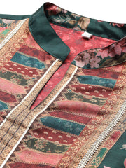 Women's Printed Ethnic Green Kurtas for Every Occasion-AHKUCNDP-1157