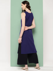 Women Yoke Design Sequinned Kurta-AHKUCOPL-EMB-1086