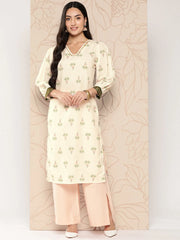 Women Floral Printed Gotta Patti Crepe Kurta-AHKUCRDP-1063