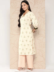 Women Floral Printed Gotta Patti Crepe Kurta-AHKUCRDP-1063