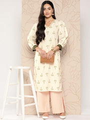 Women Floral Printed Gotta Patti Crepe Kurta-AHKUCRDP-1063