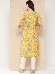 Women Floral Printed Gotta Patti Crepe Kurta-AHKUCRDP-1064