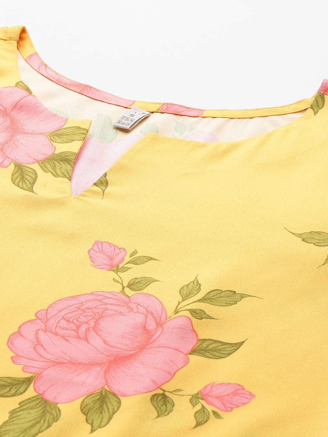 Women's Yellow Fusion Kurta-AHKUCRDP-1158