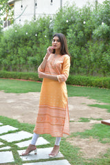 Yellow Digital Print Kurta-AHKUCRDP-899