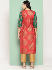 Women Ethnic Motifs Printed Crepe Kurta-AHKUCRDPFP-1098-ICH