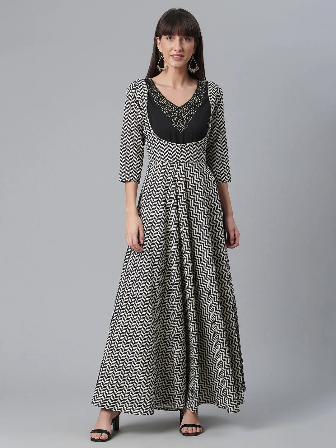 Black Digital Print Indian Kurta | Designer Indian Kurtis Online