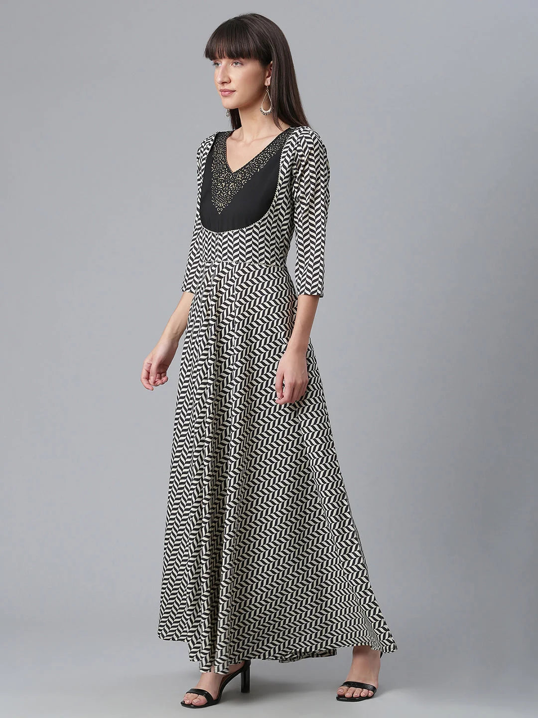 Black Digital Print Indian Kurta | Designer Indian Kurtis Online