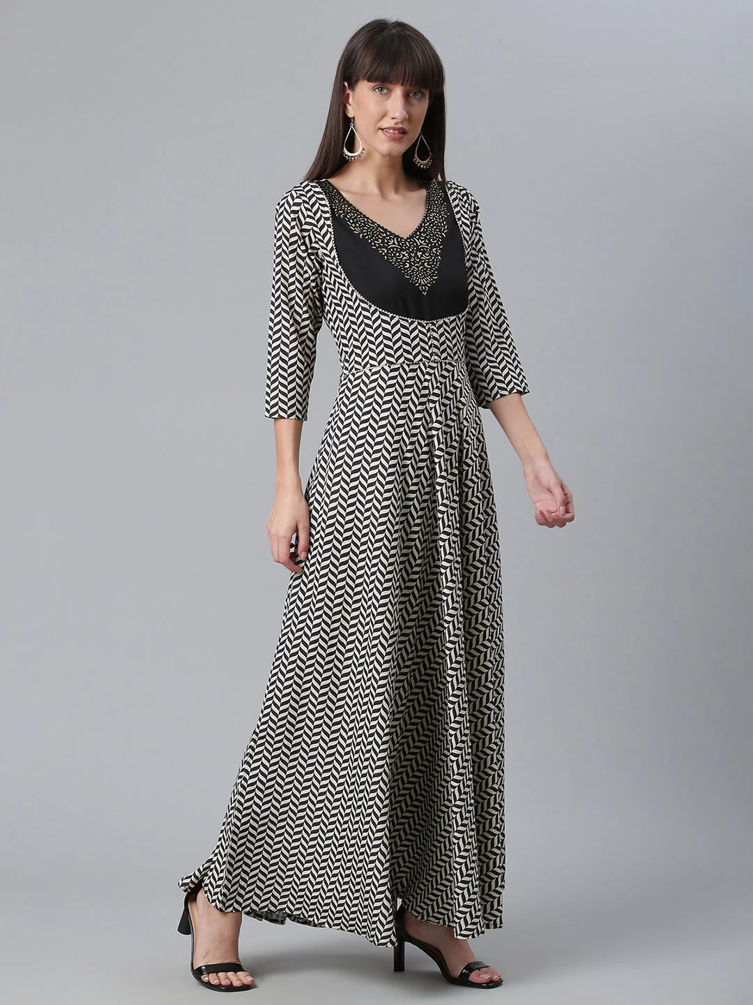 Black Digital Print Indian Kurta | Designer Indian Kurtis Online