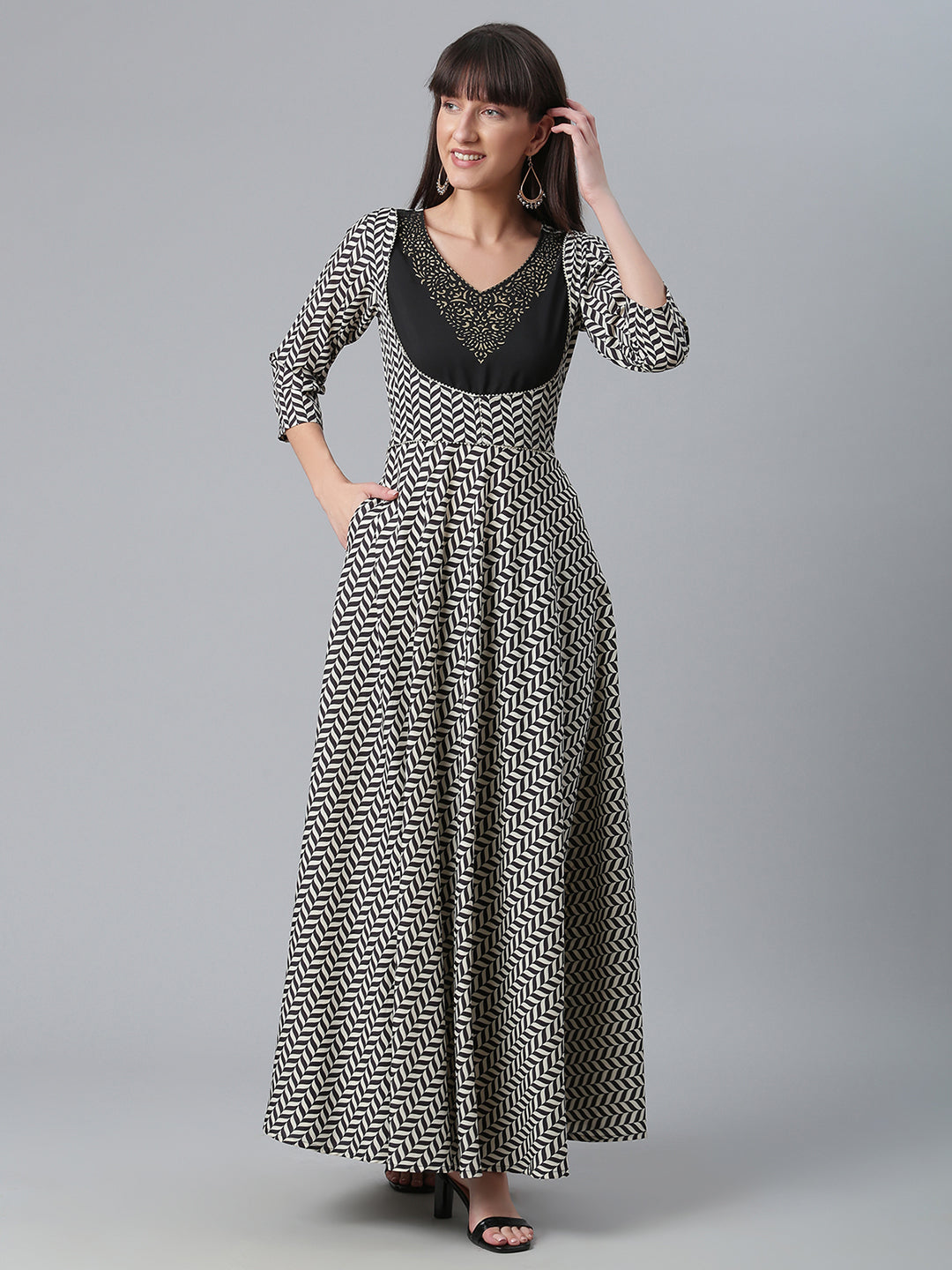 Black Digital Print Indian Kurta | Designer Indian Kurtis Online
