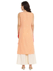 Printed Kurta with Attached Shrug-AHKUCRFP-865