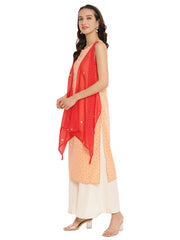 Printed Kurta with Attached Shrug-AHKUCRFP-865