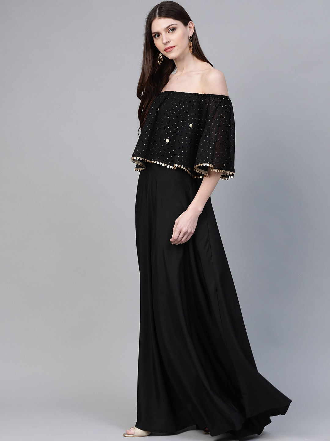 Foil Printed Maxi Dress | Indian Dresses Online and In-Store
