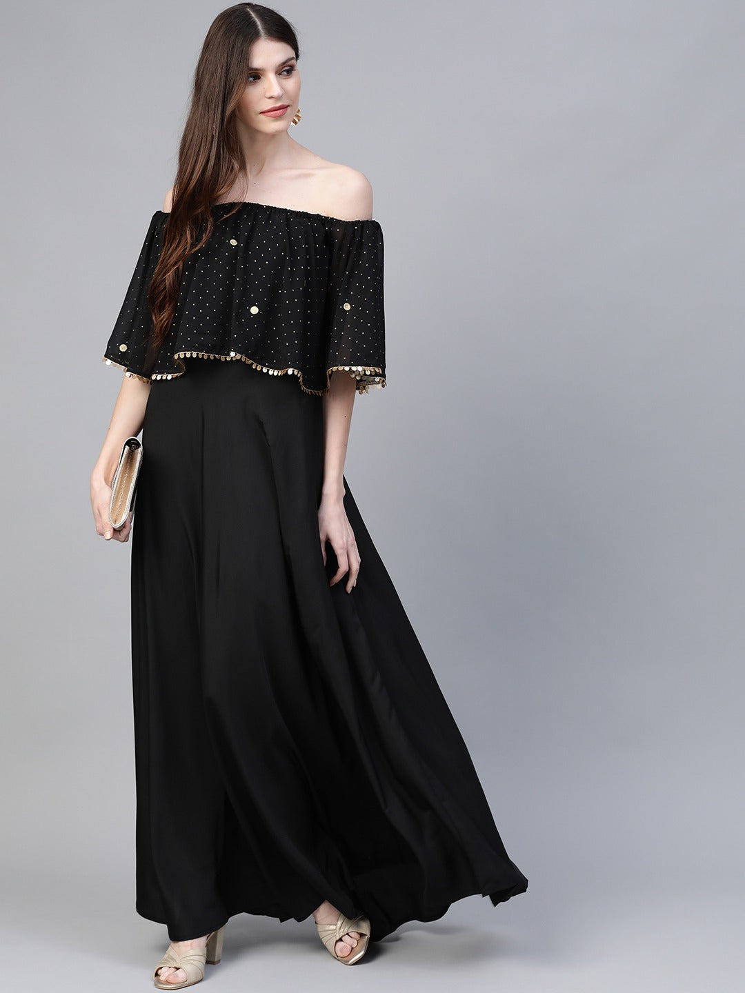 Foil Printed Maxi Dress | Indian Dresses Online and In-Store