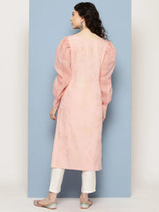 Women Floral Printed Pastels Crepe Kurta-AHKUCRSM-1076-ICH