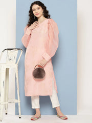 Women Floral Printed Pastels Crepe Kurta-AHKUCRSM-1076-ICH