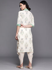 Floral Printed Regular Pure Cotton Kurta With Dhoti Pants-AHKUDO-COMBO-717