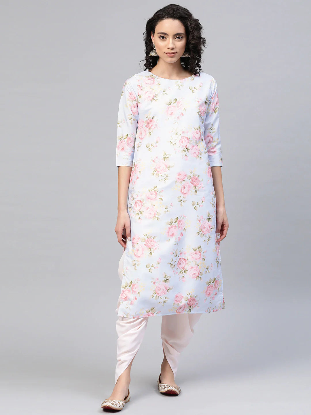 Poly Silk Digital Print Kurta With Dhoti Pant-AHKUDO-COMBO-311
