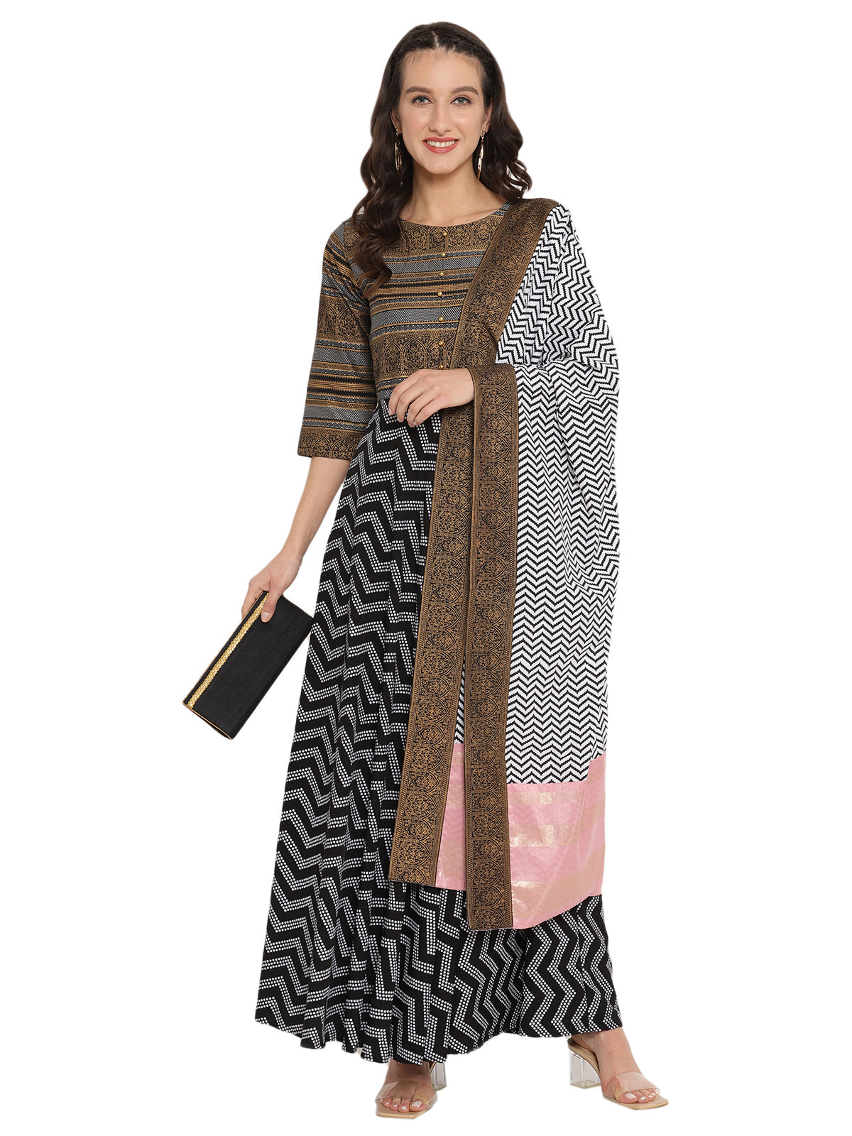 Elegant Printed Kurta Set with Dupatta | Women's Indian Kurta Sets