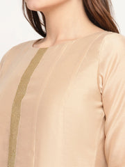 Beige & Off-White Anarkali Kurta with Printed Dupatta-AHKUDU-Combo-57