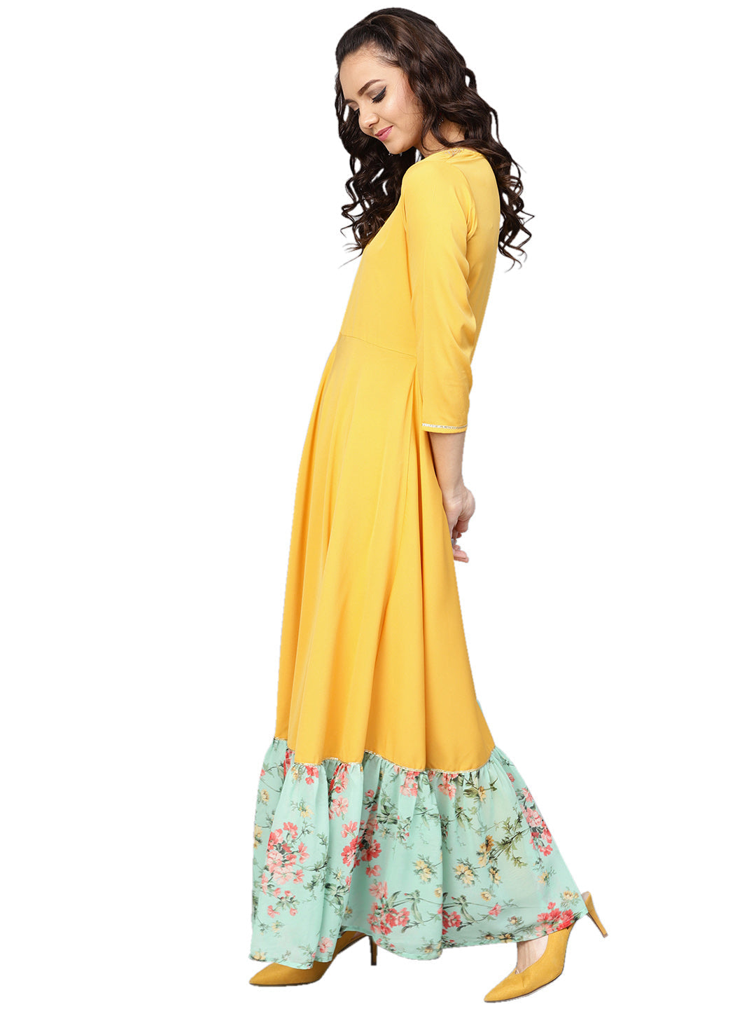Black Printed Dupatta Dress: Contemporary Indian Kurta Style