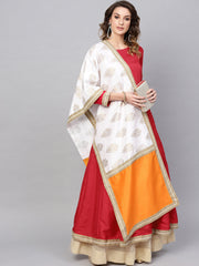 Red Solid Anarkali Kurta With Printed Dupatta-AHKUDU-Combo-207