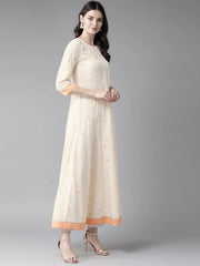 Cream Kurta with Dupatta Set-AHKUDU-Combo-267