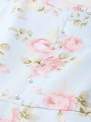 Blue & Pink Floral Printed Anarkali Kurta with Dupatta-AHKUDU-Combo-275